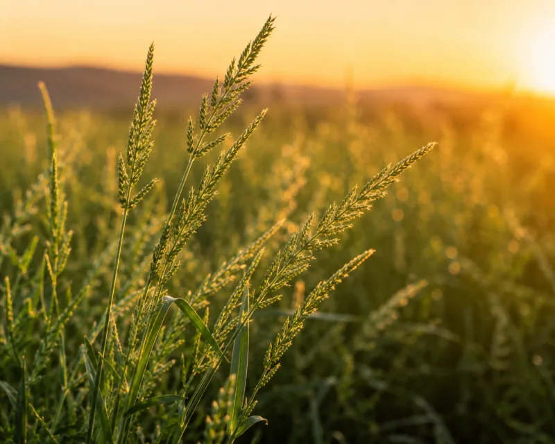 Raygras-Rispen im Abendlicht