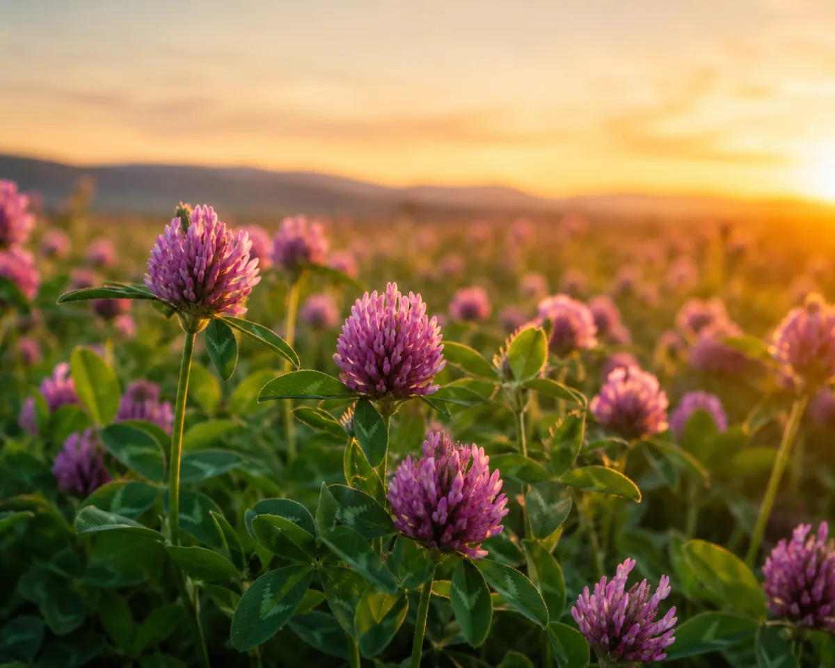 Luzernefeld mit violetten Blüten